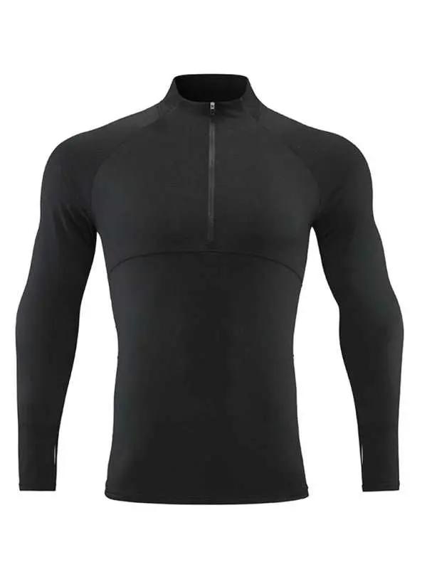 Men's Ultimate Quick-Dry Performance Top with Stand-Up Collar for Year-Round Comfort - MENLL